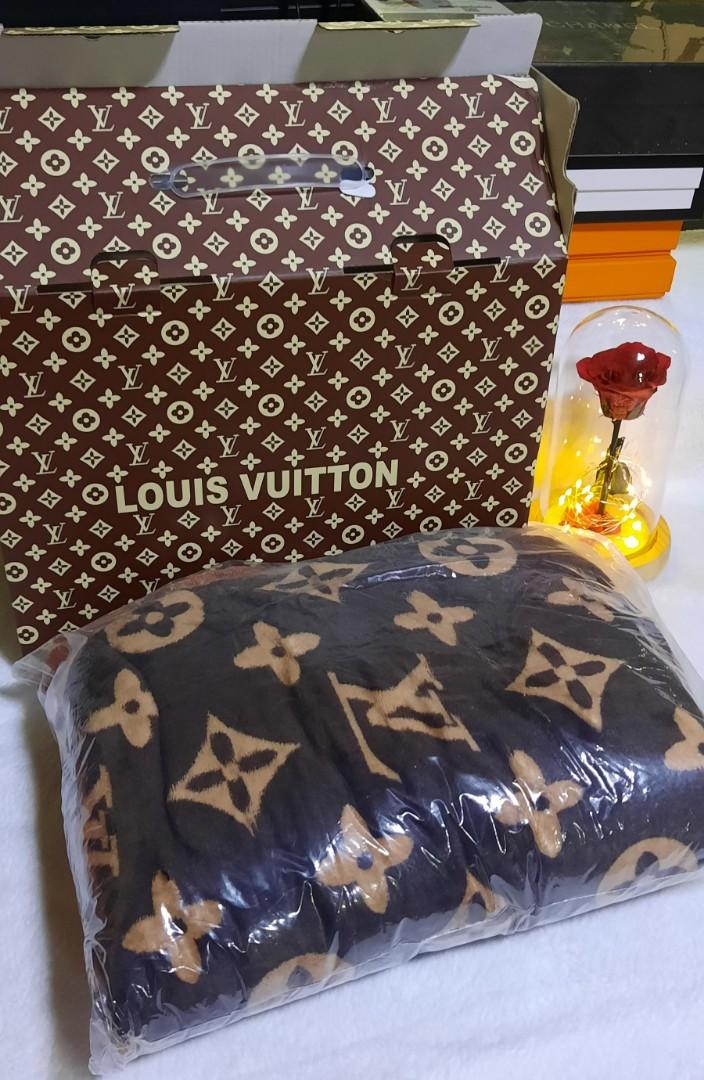 LV Blanket with Gift Box, Furniture & Home Living, Bedding & Towels on  Carousell