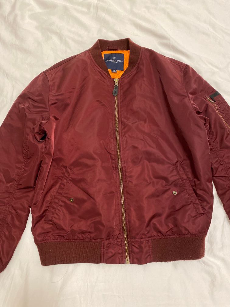 Maroon flight jacket on sale