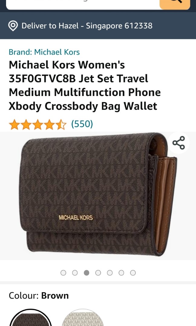 Michael Kors Jet set Travel MD MF Phone Xbody Crossbody Bag Wallet