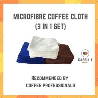 Microfibre Coffee Cloth (3 colours in 1 set: White, Blue, Brown)