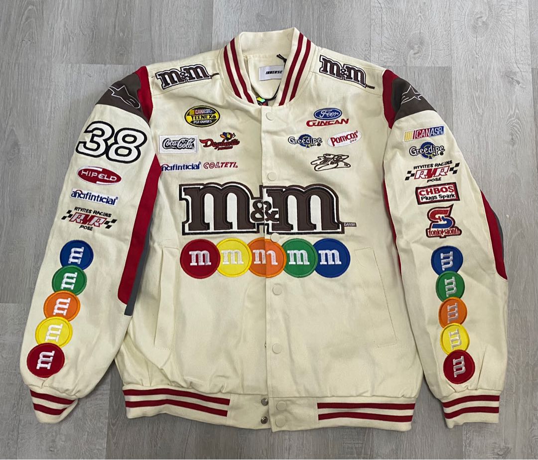 M M s White Racing Jacket Men s Fashion Coats Jackets and