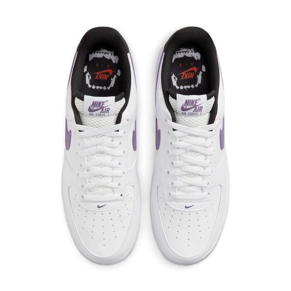 NIKE AIR FORCE 1 LOW '07 LV 8 WHITE CANYON PURPLE, Fesyen Pria, Sepatu ,  Sneakers di Carousell