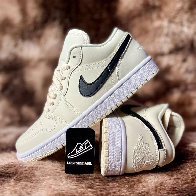 Original Nike Air Jordan 1 Low Women's Shoes Coconut Milk / White / Black, Women's Fashion