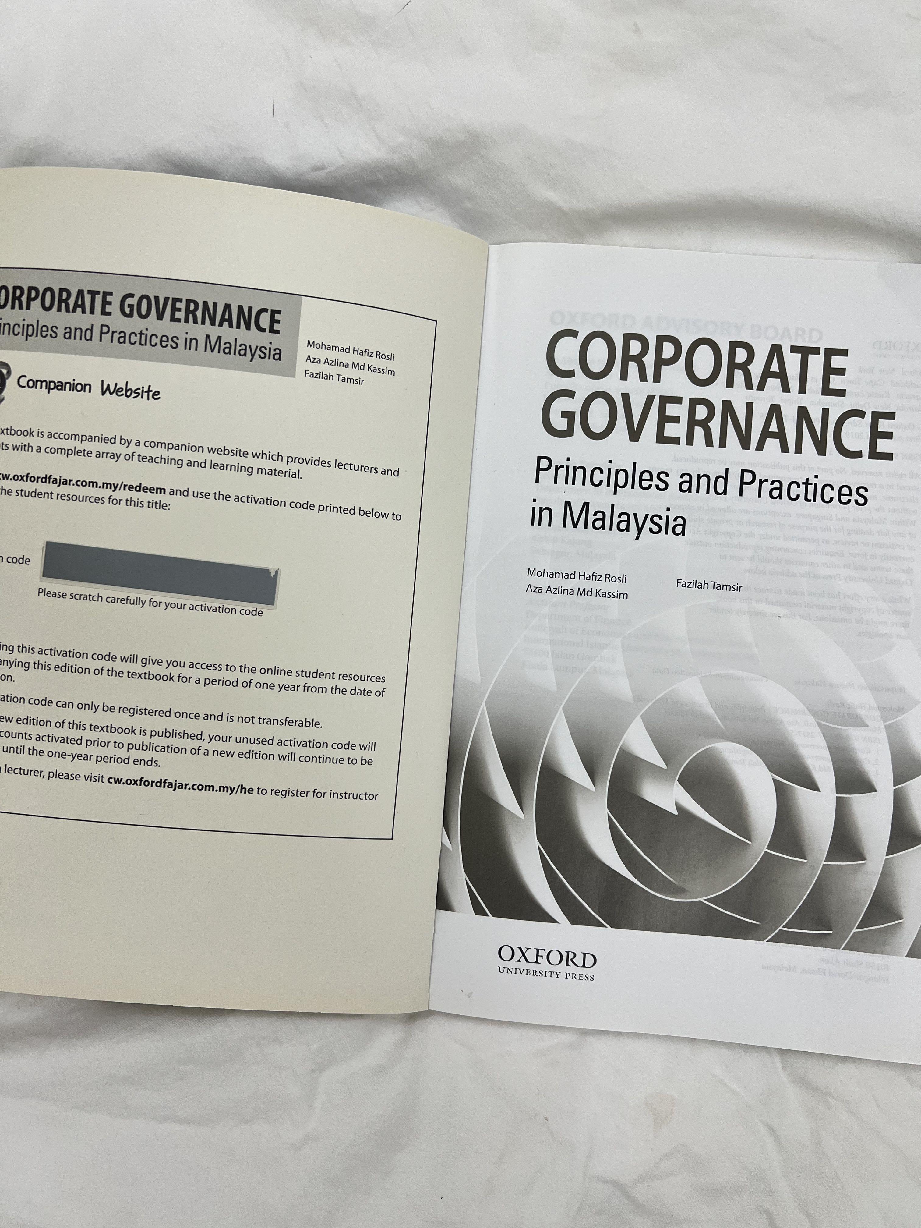 Oxford Corporate Governance Principles and Practices in Malaysia