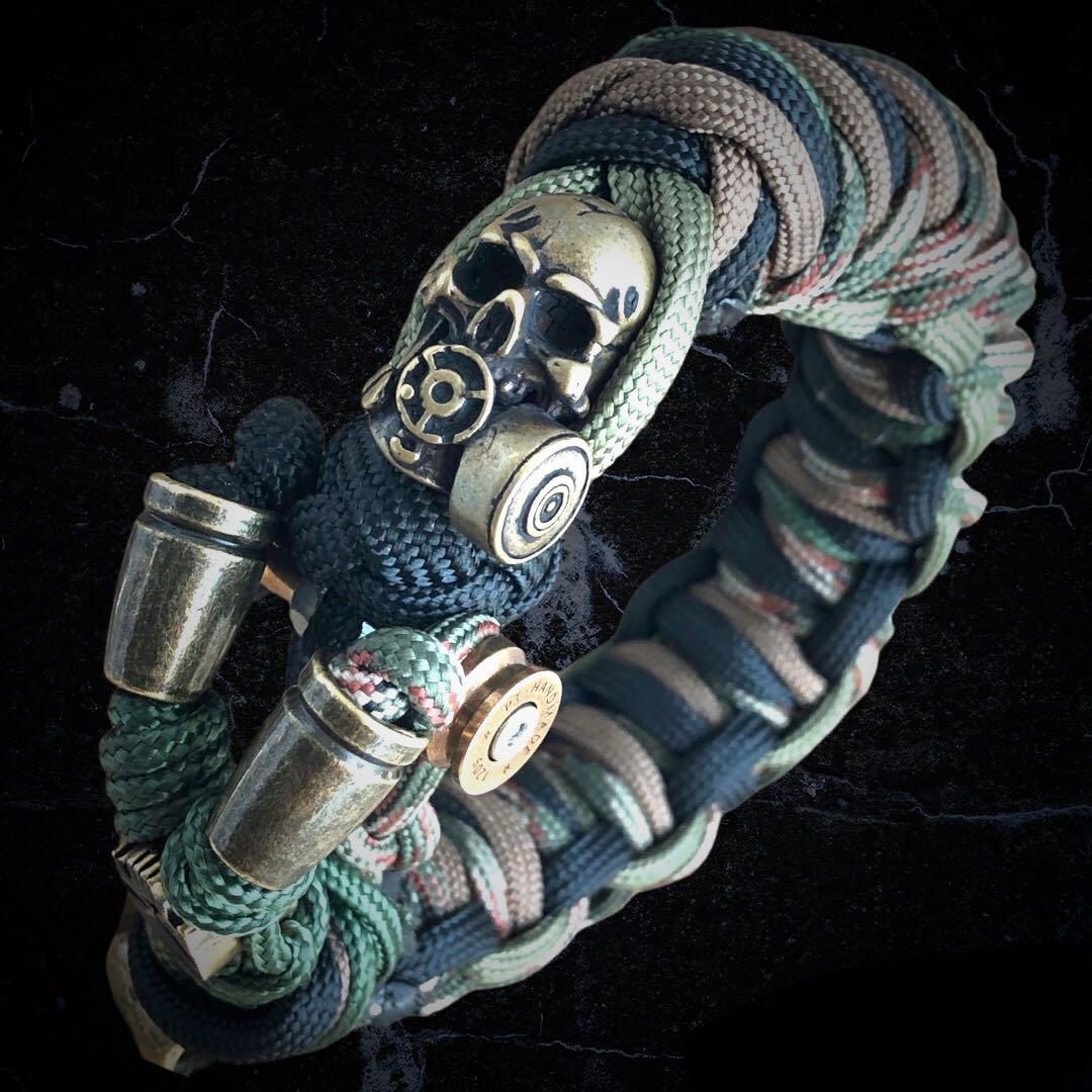Paracord Tactical Style Bracelet with Skulls Beads Bracelet With