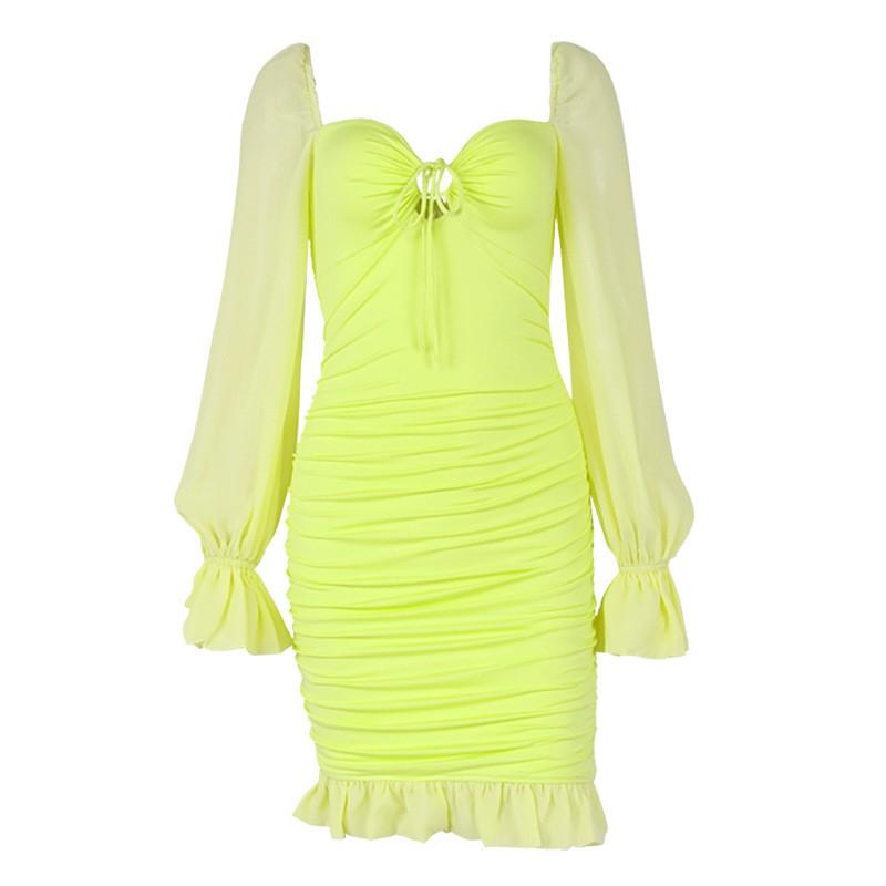 lime green tinkerbell dress ZARA Green / White Floral Cotton / Linen Blend Dress UK XS