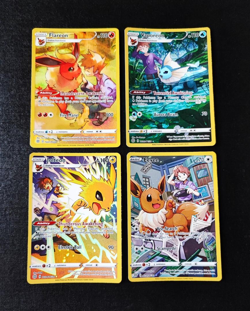 Pokmon TCG Brilliant stars TRAINER GALLERY cheap set Eevee CHR TG TG11/TG30  VAPOREON TG CHR TG02/TG30 JOLTEON TG CHR TG04/TG30 FLAREON TG CHR TG01/TG30,  Hobbies & Toys, Toys & Games on Carousell