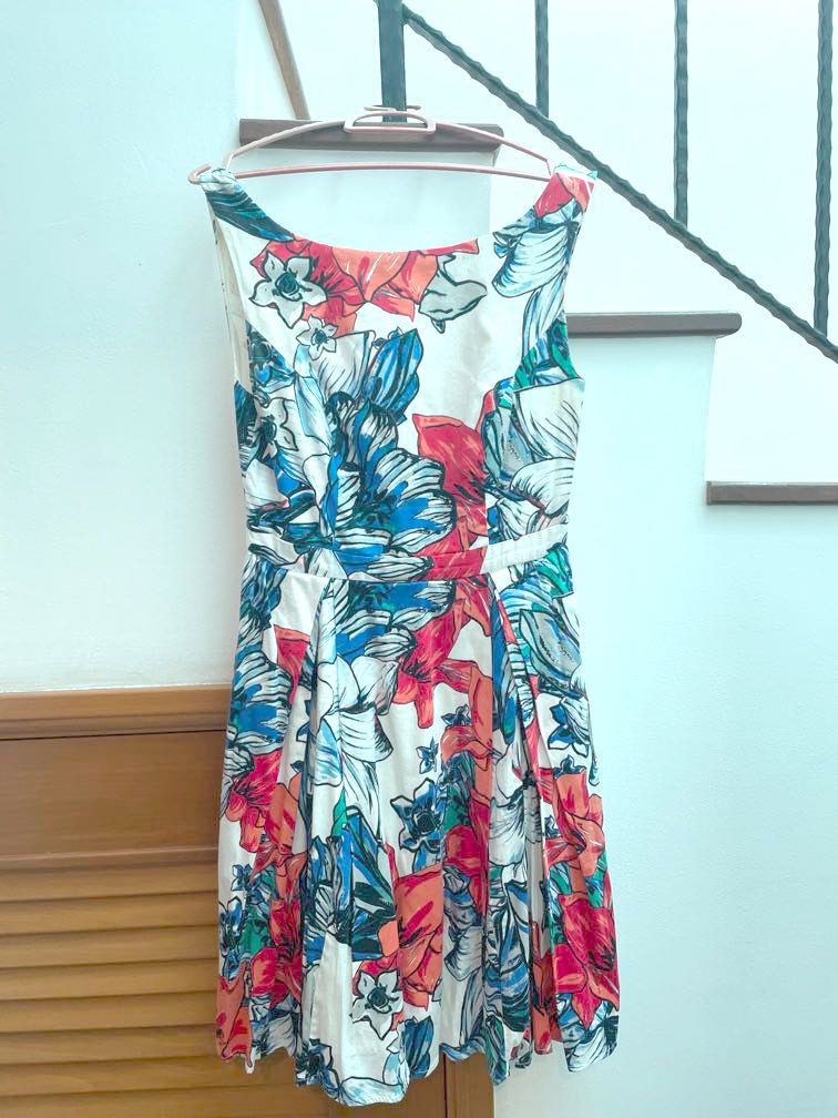 floral ruffle midi dress