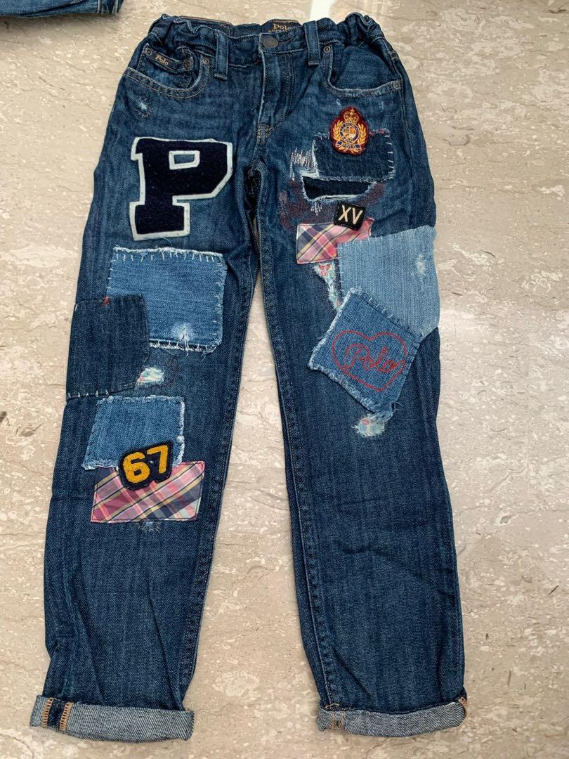 Ralph Lauren patchwork denim jacket jeans sweatshirt Babies