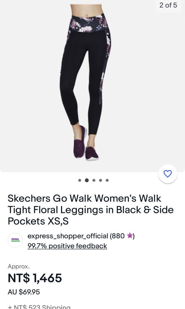 S) sketchers Gowalk floral leggings with side pockets 緊身健身瑜伽褲, 她的時尚, 褲＆裙,  其他下身在旋轉拍賣