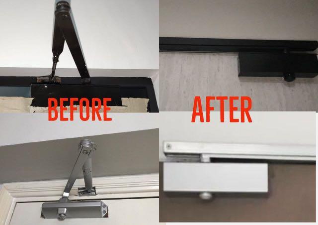Slidearm with free installation. Smart door stopper, uniarm, slide arm ...
