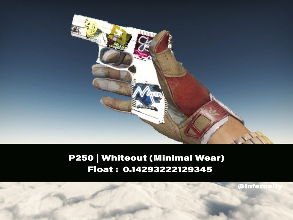 (STICKERS WORTH 40+) P250 Whiteout MW CSGO SKINS KNIVES, Video Gaming