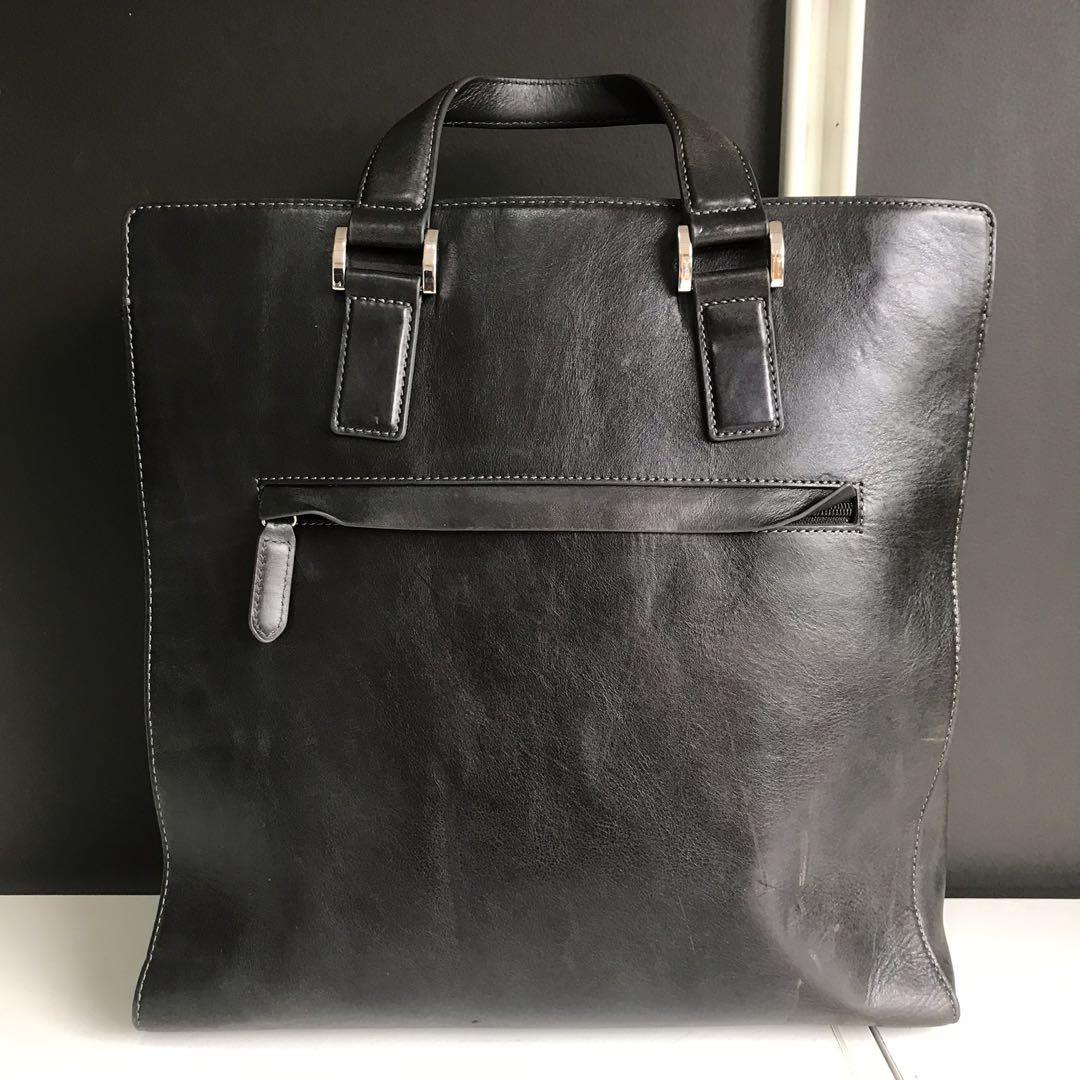 Tas kerja hitam hijau genuine leather kulas kulit asli mantul kotak