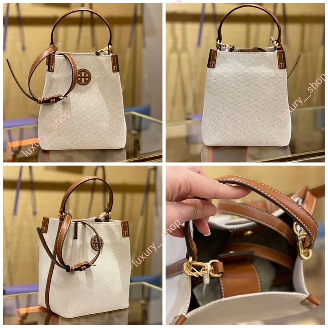 Tory Burch Blake Canvas Bucket Bag Crossbody