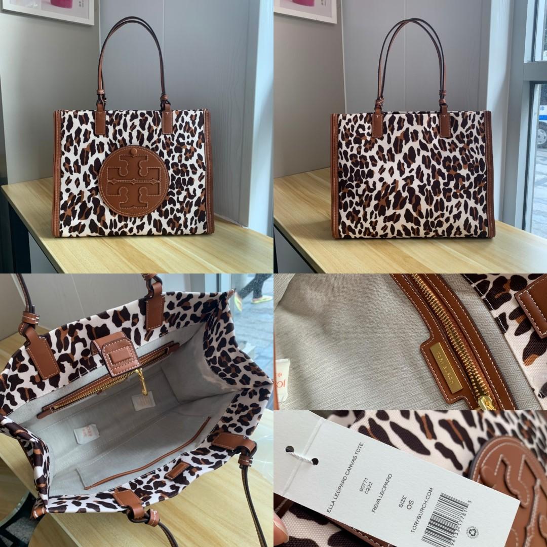 Tory Burch Ella canvas tote in leopard print, Women's Fashion, Bags &  Wallets, Shoulder Bags on Carousell