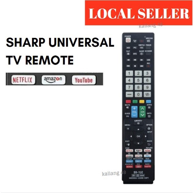 Universal SHARP TV Remote Control with Smart TV Functions Netflix