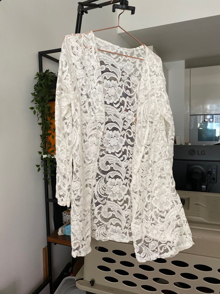 White lace cardigan S M size