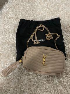 YSL LOU MINI BAG IN QUILTED GRAIN DE POUDRE EMBOSSED LEATHER