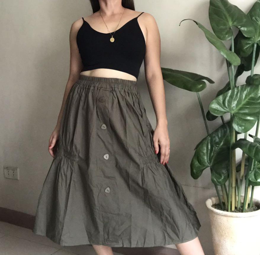 ZARA cute cotton midi skirt s to m