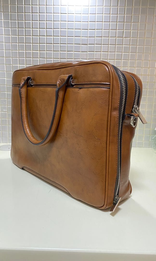 Zara Man Leather Bag, Luxury, Bags & Wallets on Carousell