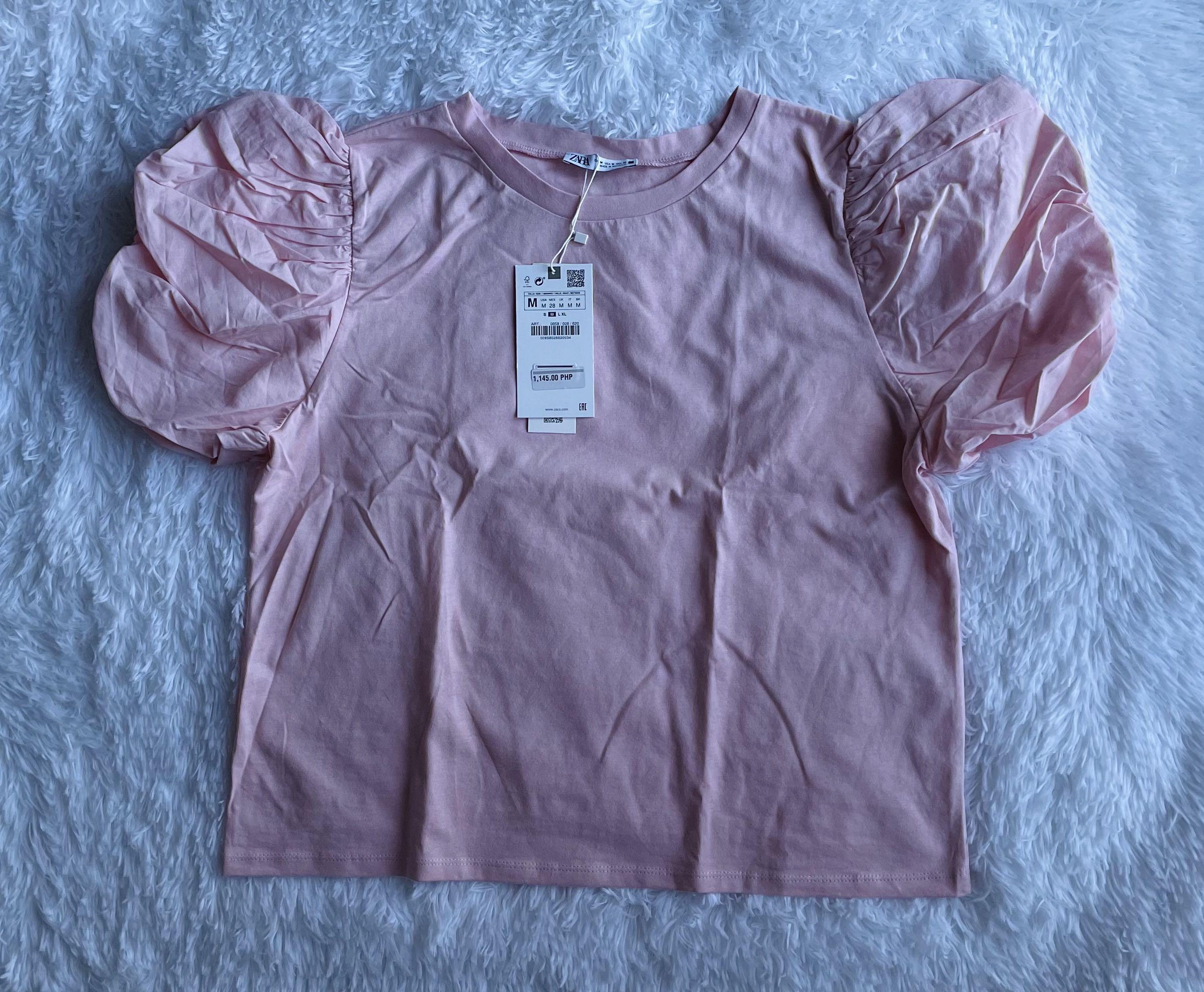 Zara Puff Sleeve Top, Women's Fashion, Tops, Shirts on Carousell