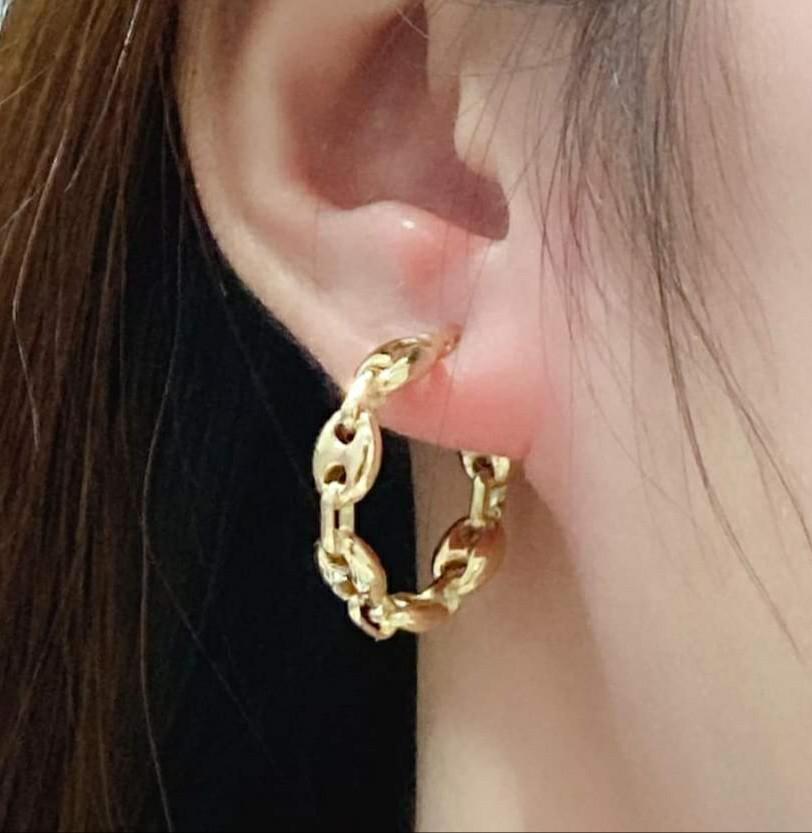 gold gucci hoop earrings