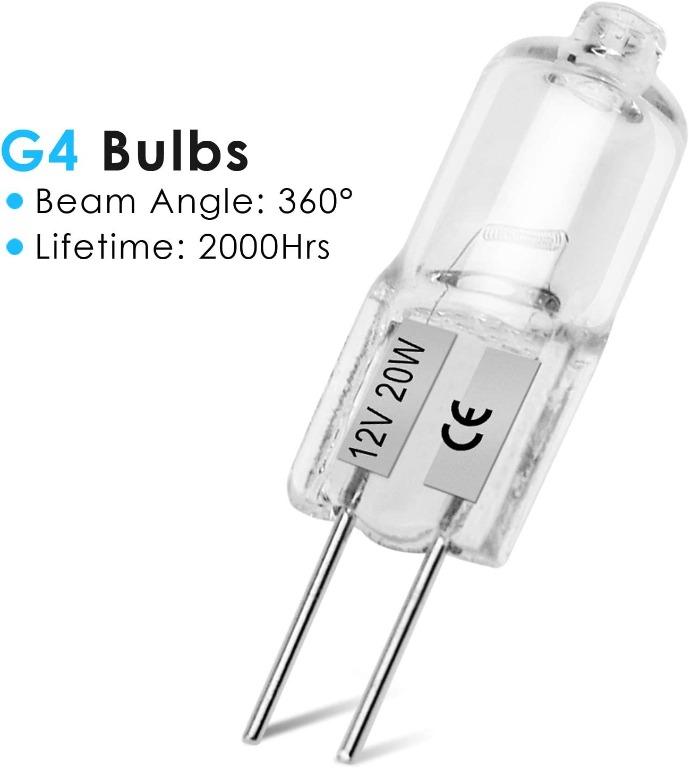 8 x G4 Halogen Bulbs Clear Capsule 20W 12V 300Lm 2800K Warm White Light for and 