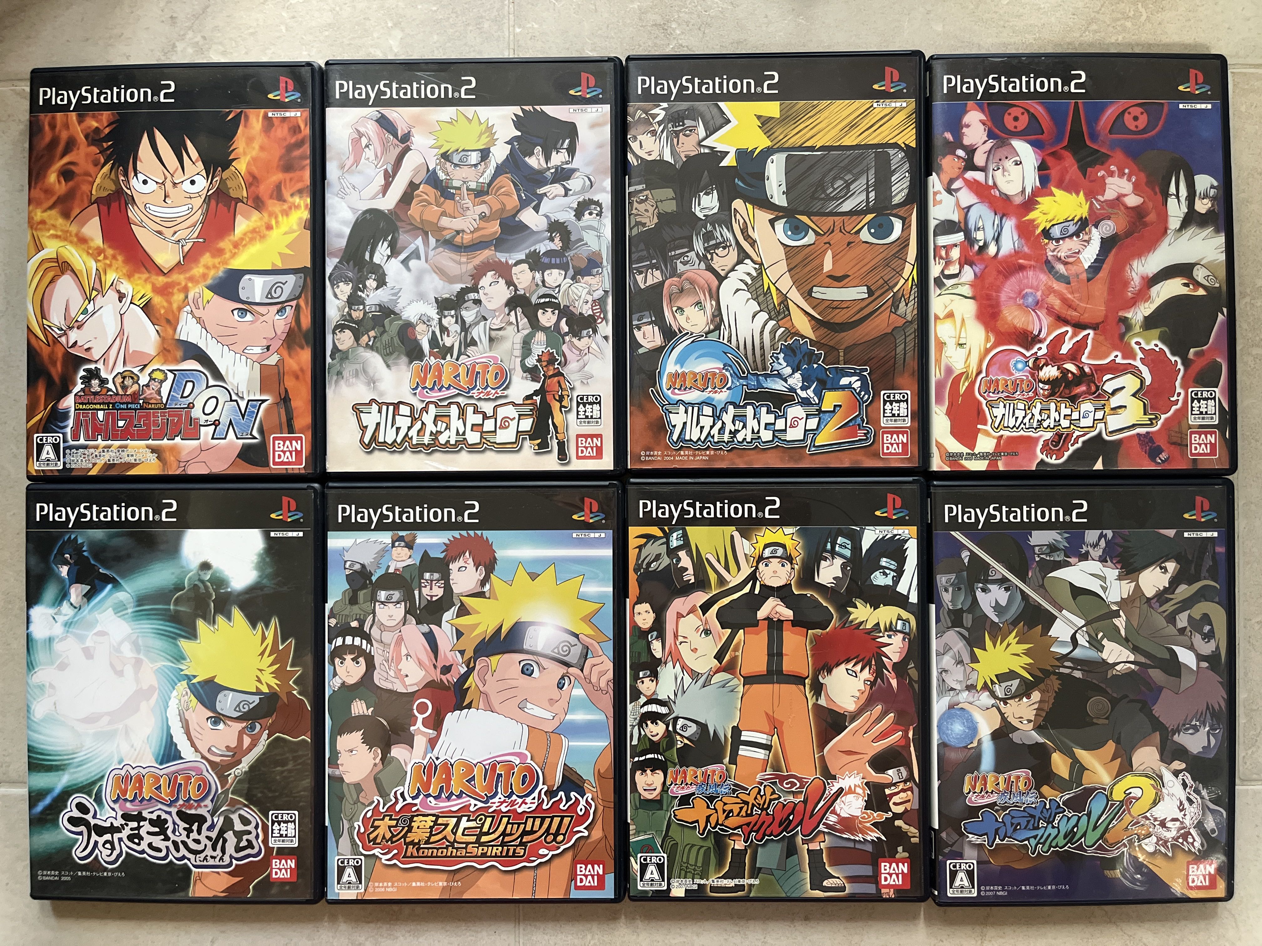 Lot De 4 Jeux PS2 Naruto - Ultimate Hero 1, 2, 3 & Uzumaki Chronicles - Version Japonaise NTSC-J - État Correct