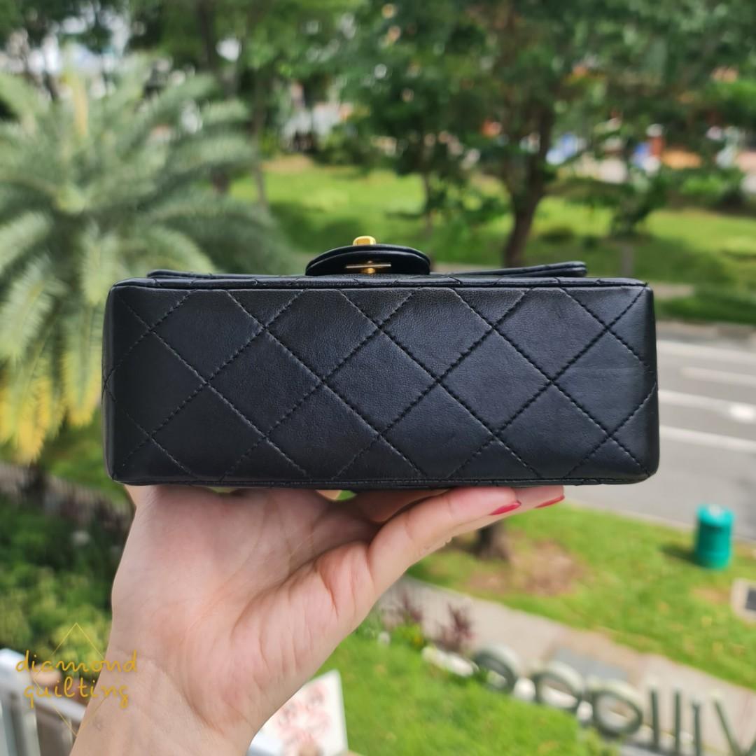 CHANEL Caviar Quilted Mini Square Flap Bag Black