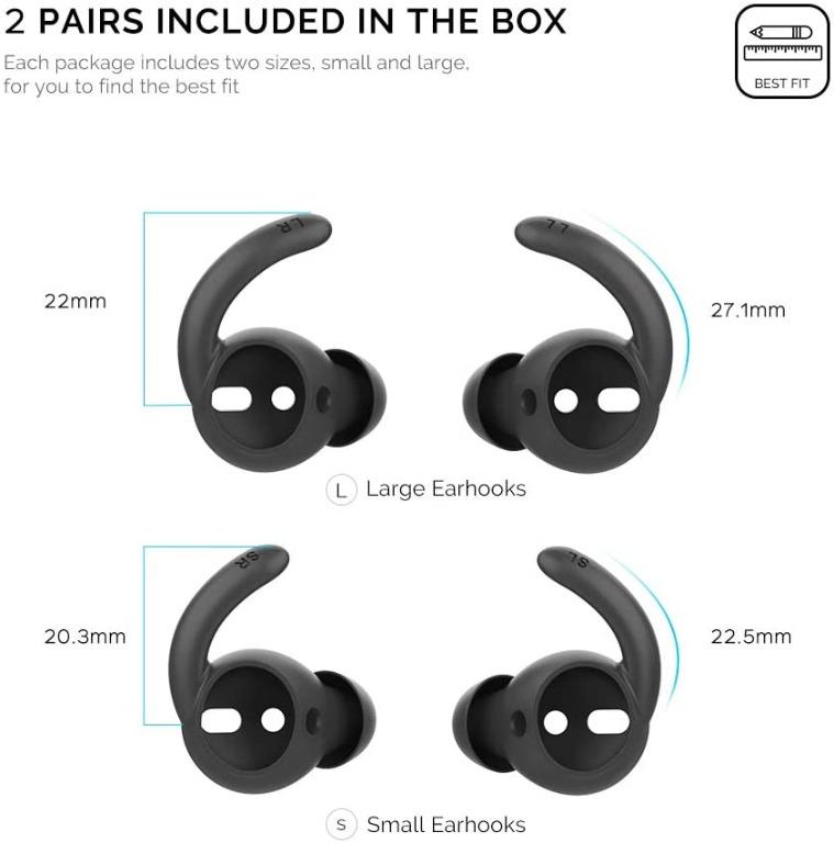 AHASTYLE AirPods Ear Hooks Covers Pairs Silicone Antislip