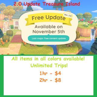 Animal Crossing New Horizons 2.0 Update Treasure Island / Buffet / Furniture Island