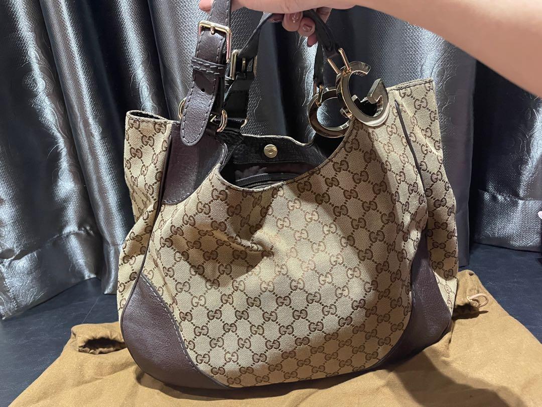gør dig irriteret bemærkning historie Authentic Gucci GG logo canvas leather handbag clear wardrobe sale!,  Luxury, Bags & Wallets on Carousell