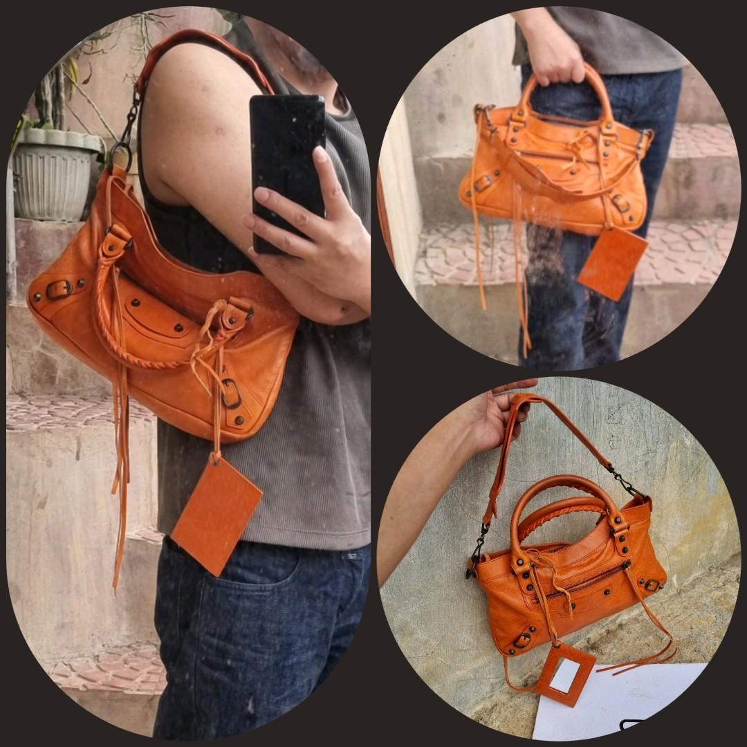Balenciaga motorcycle sales bag orange