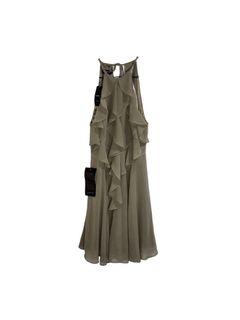 Bebe dress ruffle olive green Authentic