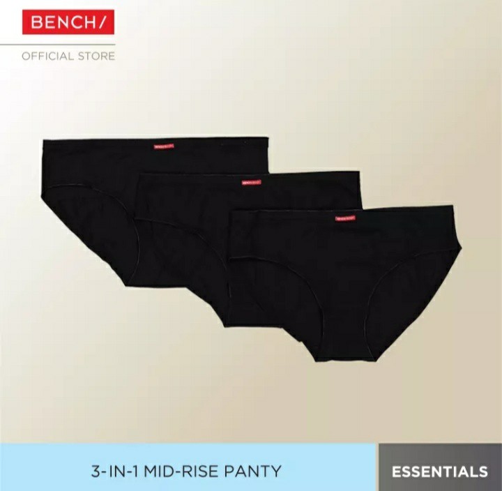 BENCH LADIES 3-in-1 PACK MID RISE PANTY (LARGE), Women's Fashion