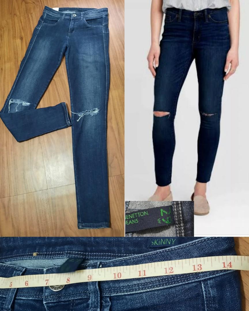 Benetton ripped knee Slim fit Jeans 