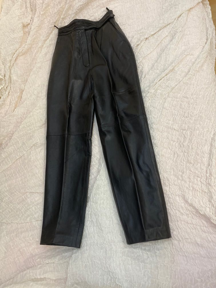 Genunie Black leather Pants from HK, Women's Fashion, Bottoms, Other ...