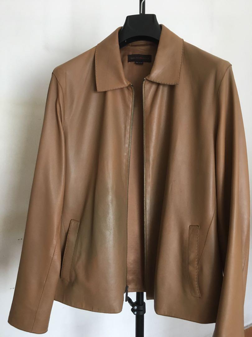 Bruno Magli Tan/ Camel Leather Jacket 
