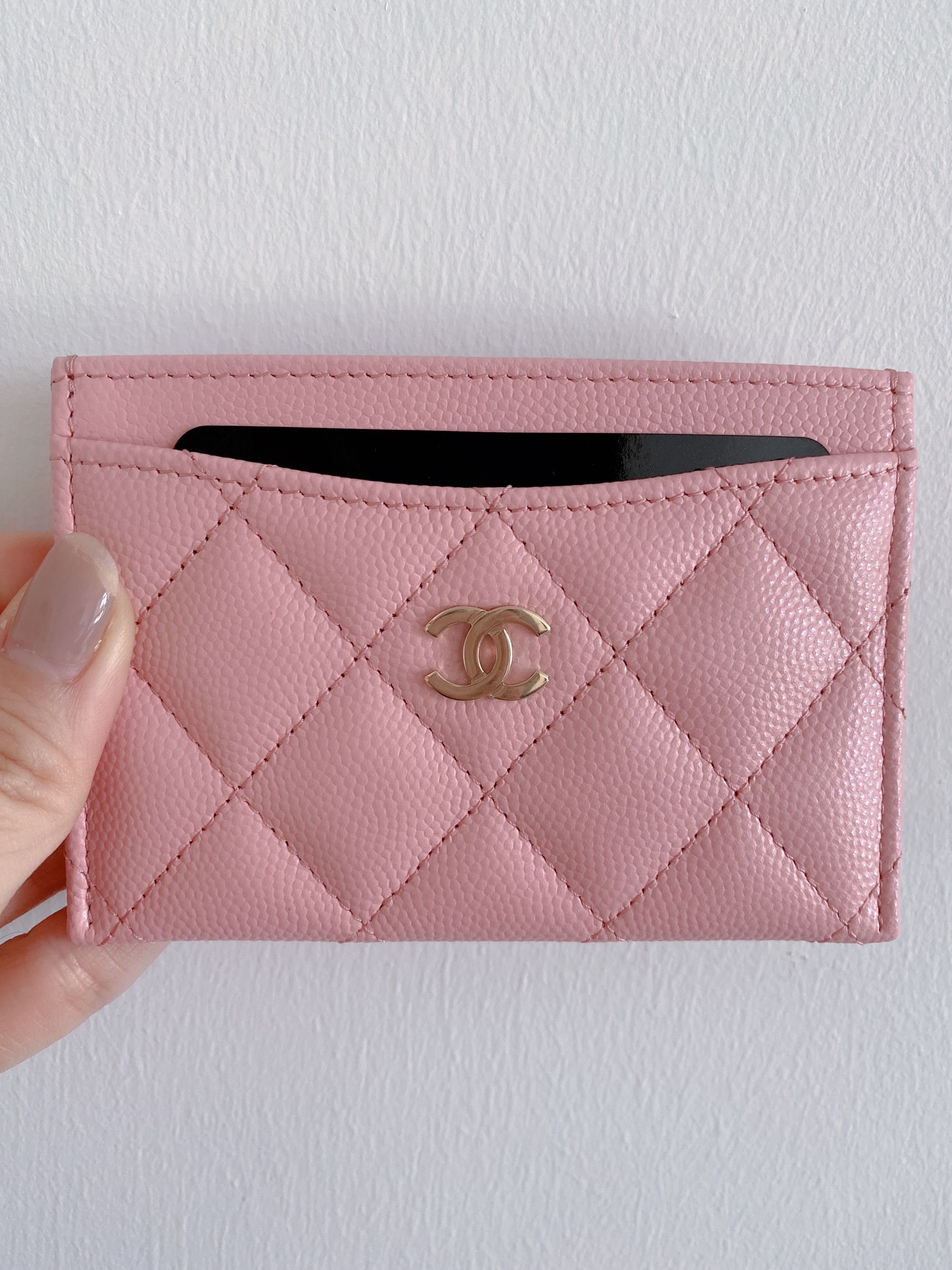 Chanel 22C Pink Flat Card Holder, Women's Fashion, Bags & Wallets, Wallets  & Card Holders on Carousell