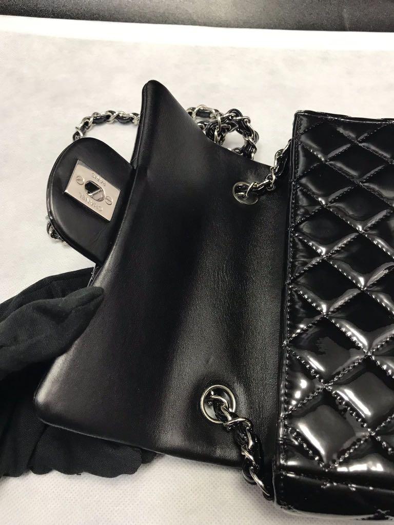 Chanel Patent Mini Rectangular Flap Bag, Luxury, Bags & Wallets on Carousell