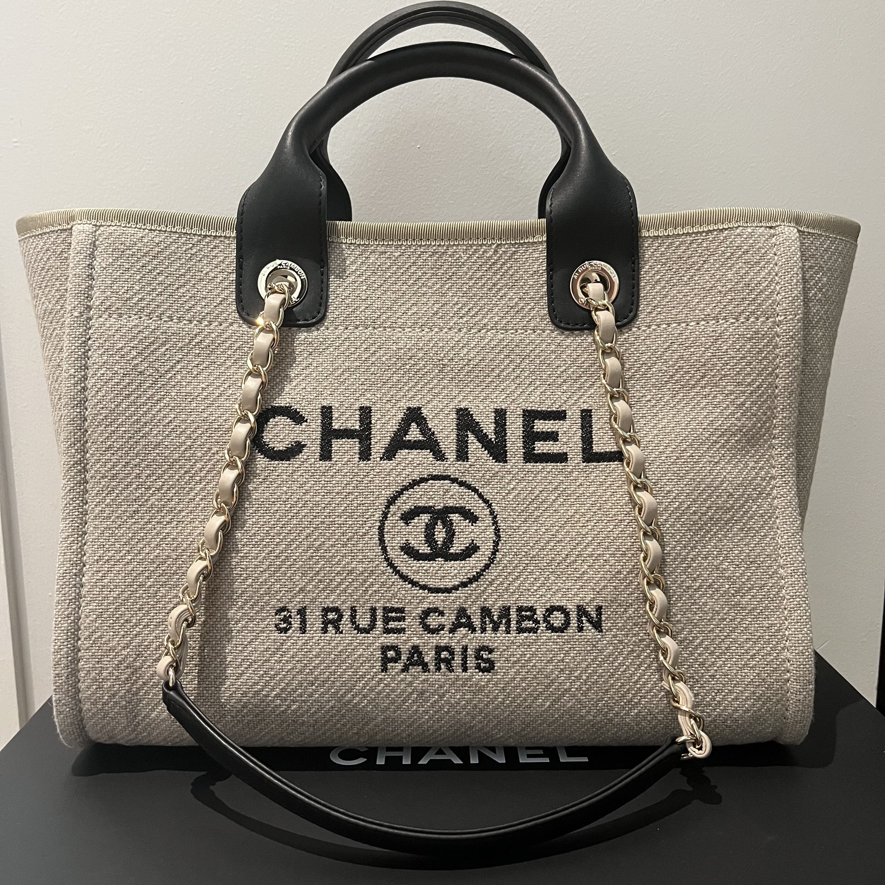 Chanel Small Deauville Tote Bag Luxury Bags Wallets on Carousell