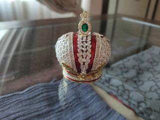 Crown Shape Enamel Coated Case Vintage Decor Majlis皇冠