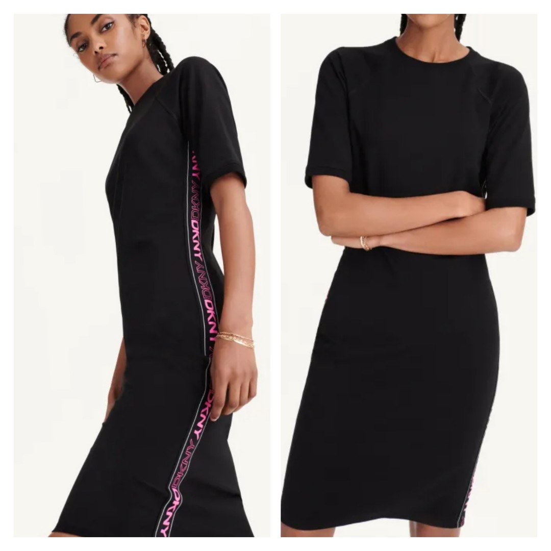 dkny women's logo t shirt dress