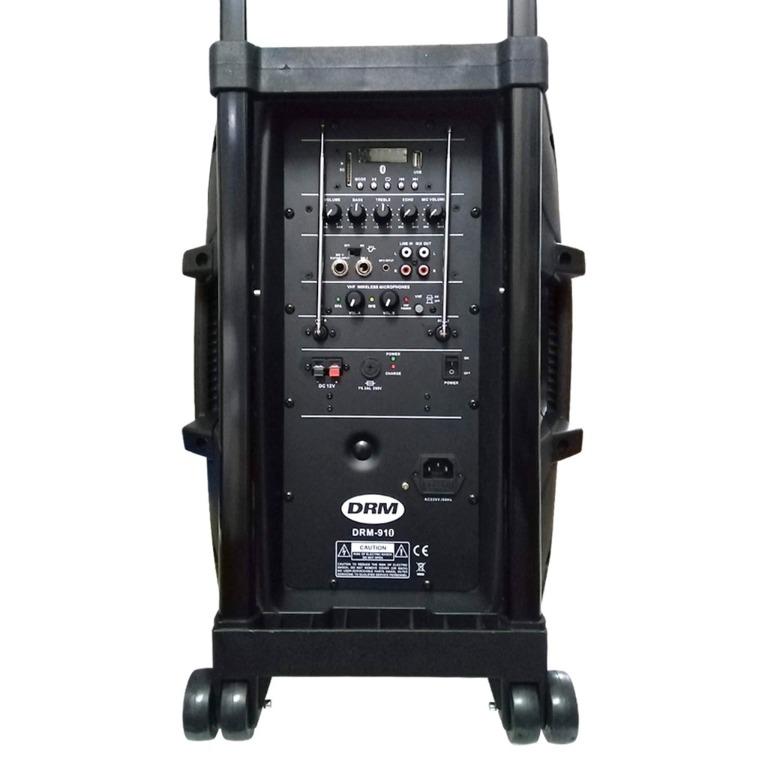 DRM - 910 Trolley speaker (Category: Soundbars, Speakers & Amplifiers) located in Manila. Submitted by sportshubb (Listing ID 1158926010, Image 3). Description: DRM - 910 Trolley speaker 6, 200 Php Trolley Speaker 10” wireless portable pa system With Bluetooth With 2pcs. VHF Wireless Mic USB/SD/MMC/FM/MP3 4000mAH Battery FB Page: Facebook.com/sportshubb 09553905436 - Globe 09558494266 - Globe 09704796090 - Smart or Sun 09507383831‬ - Smart or Sun