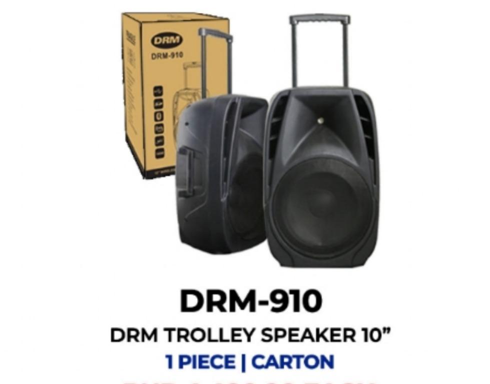 DRM - 910 Trolley speaker (Category: Soundbars, Speakers & Amplifiers) located in Manila. Submitted by sportshubb (Listing ID 1158926010, Image 1). Description: DRM - 910 Trolley speaker 6, 200 Php Trolley Speaker 10” wireless portable pa system With Bluetooth With 2pcs. VHF Wireless Mic USB/SD/MMC/FM/MP3 4000mAH Battery FB Page: Facebook.com/sportshubb 09553905436 - Globe 09558494266 - Globe 09704796090 - Smart or Sun 09507383831‬ - Smart or Sun