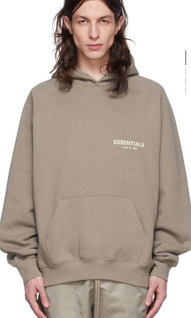 Essentials Taupe Hoodie M, Men's Fashion, Tops & Sets, Hoodies on 