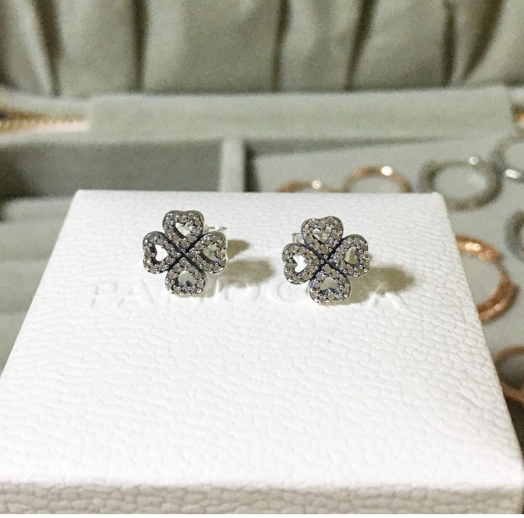 FLASH BIG SALE PANDORA FOUR HEART STUD EARRINGS Women s Fashion Jewelry Organizers Earrings on Carousell