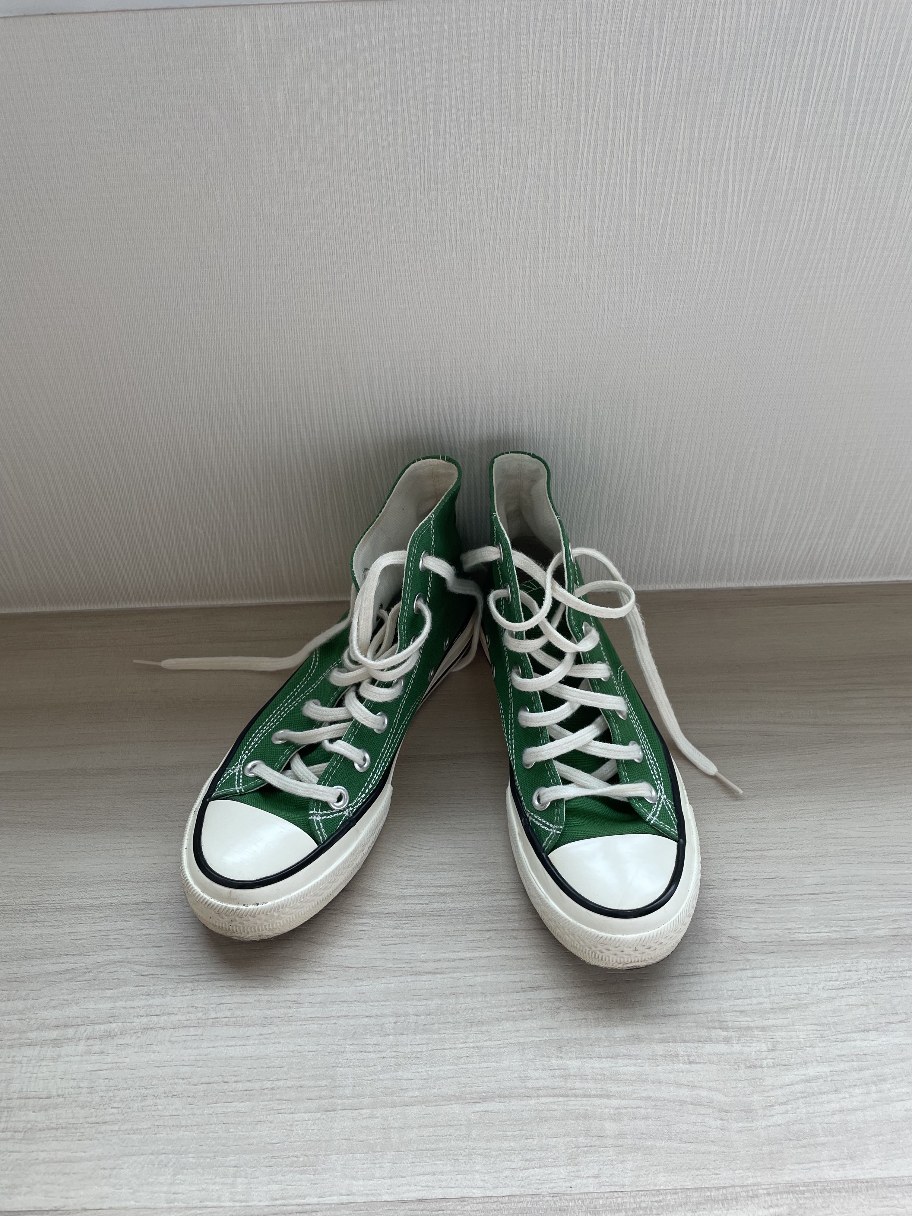 gray and green converse