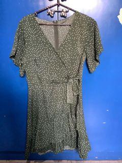 Green wrap dress