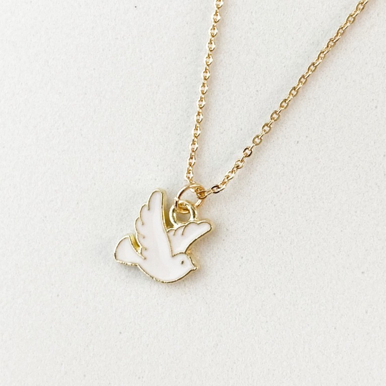 Holy Spirit White Dove Peace Necklace
